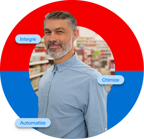 Farmacêutico usando o Otimiza